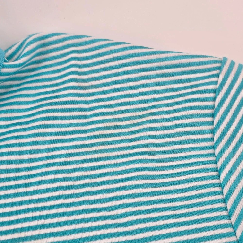 Cubavera Polo Shirt Mens Medium Blue Curacao Striped Moisture Wicking